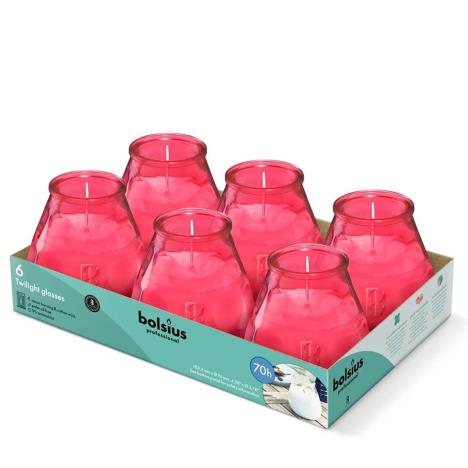 Bolsius Fuchsia Professional Twilight Patio Candles (Pack of 6)  £16.64