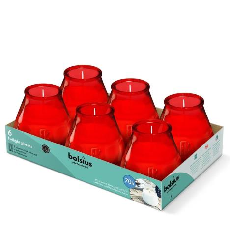 Bolsius Red Professional Twilight Patio Candles (Pack of 6)  £16.64