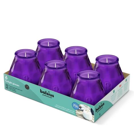 Bolsius Purple Professional Twilight Patio Candles (Pack of 6)  £16.64