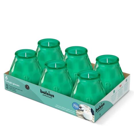 Bolsius Sea Green Professional Twilight Patio Candles (Pack of 6)  £16.64