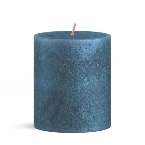 Bolsius Blue Shimmer Pillar Candle  8cm x 7cm  £5.39