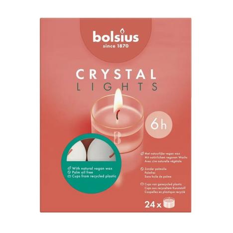 Bolsius Clear Crystal Cup 6 Hour Maxi Tealights (Pack of 24)  £8.99