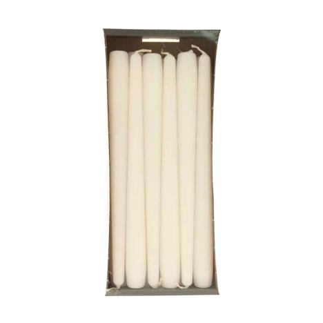 Bolsius White Tapered Candle 25cm (Pack of 12)