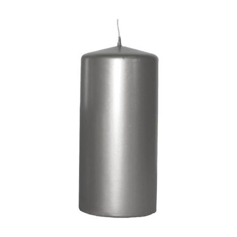 Bolsius Silver Pillar Candle 10cm x 6cm  £4.76