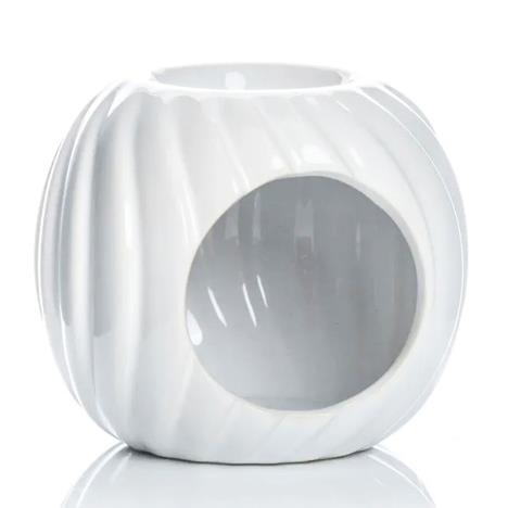 Ava May White Round Ripple Wax Melt Warmer  £7.19