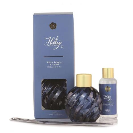 Ashleigh & Burwood Blue Swirling Jewel Reed Diffuser & Black Pepper & Amber  Gift Set  £25.65