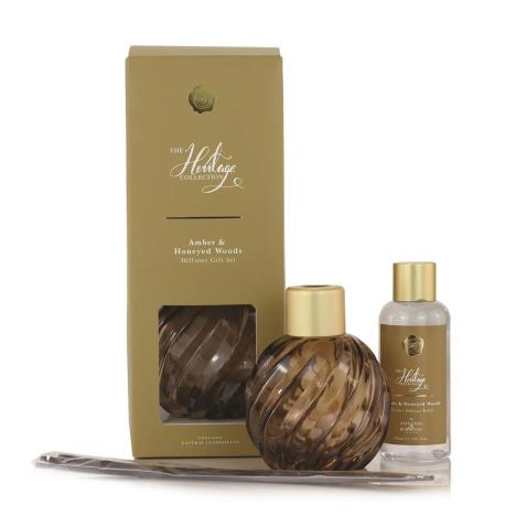 Ashleigh & Burwood Amber Swirling Jewel Reed Diffuser & Amber & Honeyed Woods Gift Set  £25.65