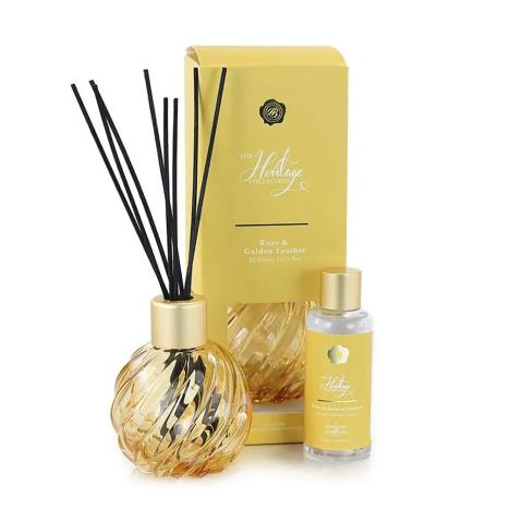 Ashleigh & Burwood Gold Swirling Jewel Reed Diffuser & Blackcurrant & Cedarwood Gift Set  £25.65