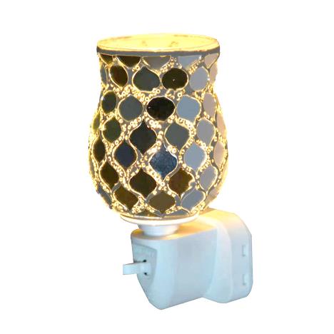 Sense Aroma Silver Moroccan Tulip Mosaic Plug In Wax Melt Warmer  £13.49