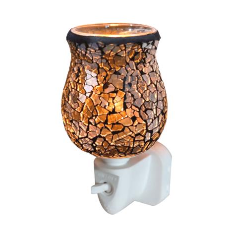 Sense Aroma Champagne Gold Crackle Tulip Mosaic Plug In Wax Melt Warmer  £13.04