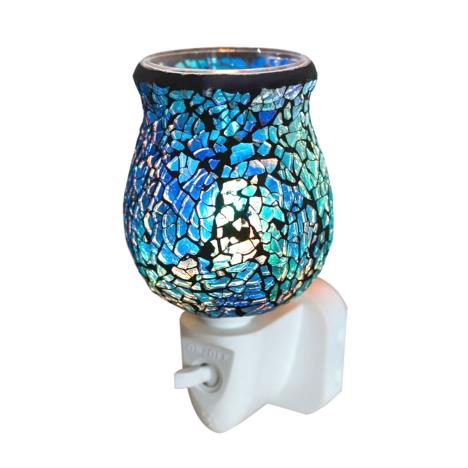 Sense Aroma Cobalt Blue Crackle Tulip Mosaic Plug In Wax Melt Warmer  £13.04