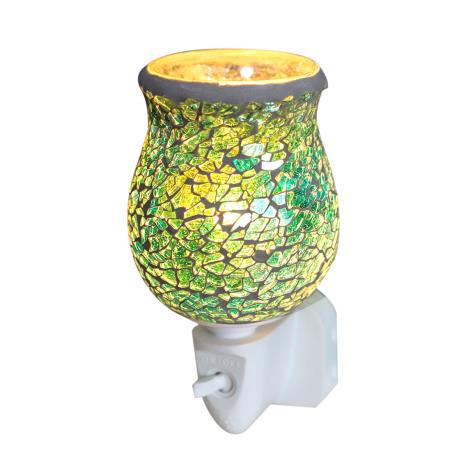 Sense Aroma Green Crackle Tulip Mosaic Plug In Wax Melt Warmer  £13.04