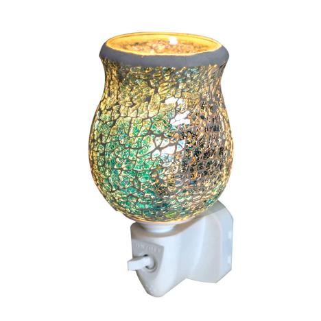 Sense Aroma Turquoise Crackle Tulip Mosaic Plug In Wax Melt Warmer  £13.04