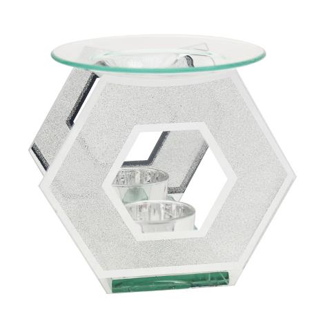 Desire Glitter Silver Hexagon Wax Melt Warmer  £6.59