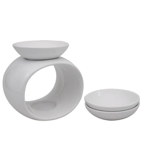 Desire White Oval Ceramic Wax Melt Warmer Set  £10.79