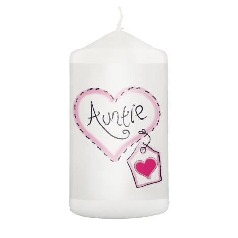 Auntie Heart Stitch Pillar Candle  £11.69