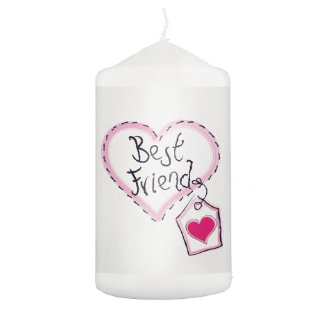 Best Friend Heart Stitch Pillar Candle  £11.69