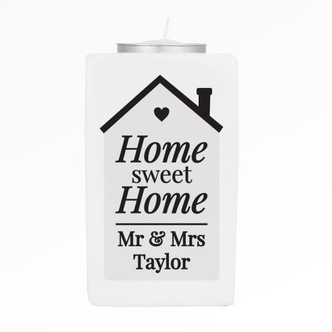 Personalised Home Sweet Home Ceramic Tea Light Candle Holder  £12.59