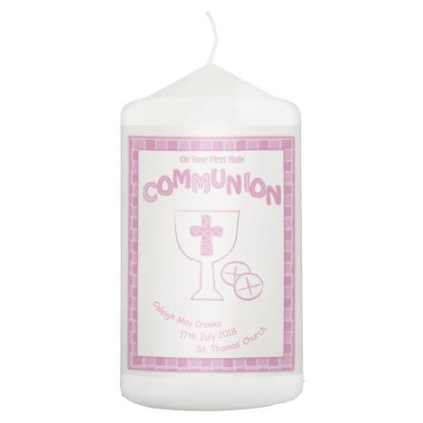 Personalised Pink First Holy Communion Pillar Candle  £8.99