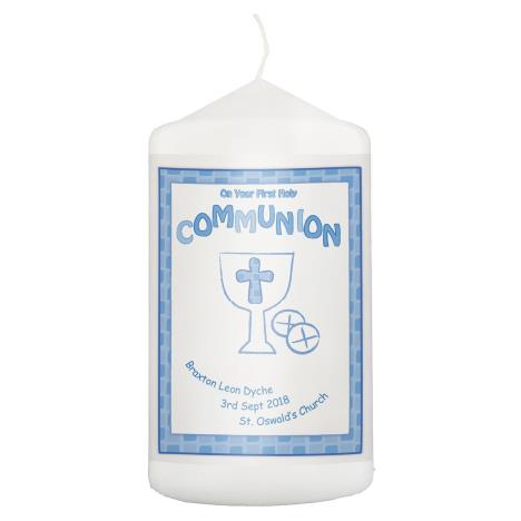 Personalised Blue First Holy Communion Pillar Candle  £8.99