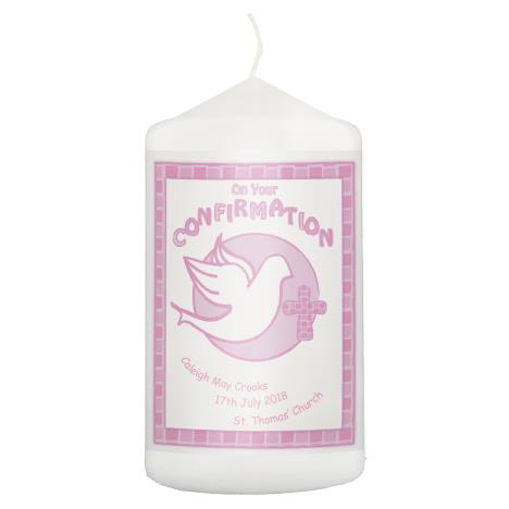 Personalised Confirmation Pink Pillar Candle  £8.99