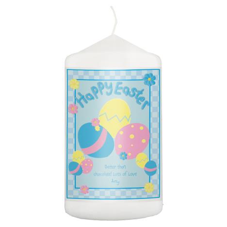 Personalised Happy Easter Eggs Pillar Candle  £8.99