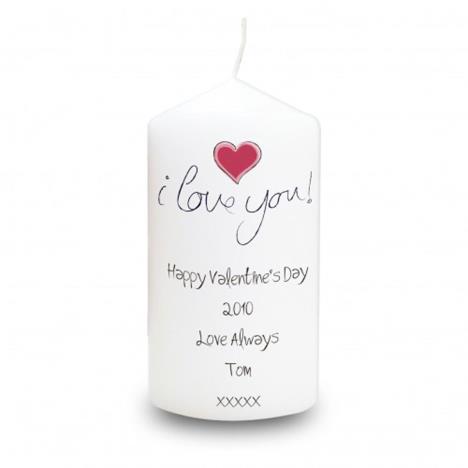 Personalised I Love You Pillar Candle  £11.69