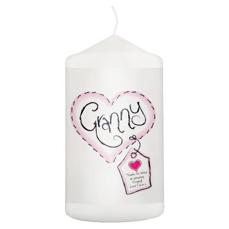 Personalised Granny Heart Stitch Pillar Candle  £8.99