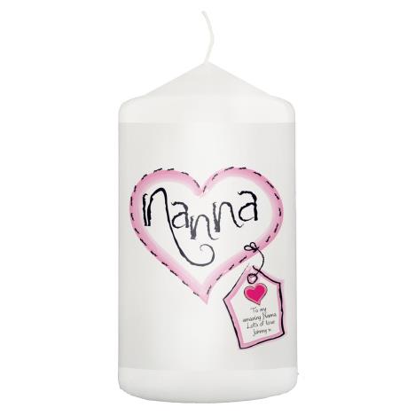 Personalised Heart Stitch Nanna Pillar Candle  £8.99