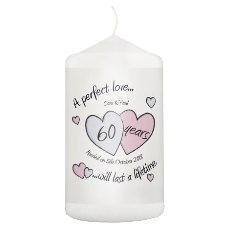 Personalised A Perfect Love Diamond Anniversary Pillar Candle