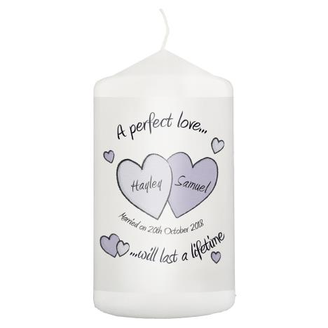 Personalised A Perfect Love Wedding Pillar Candle  £11.69