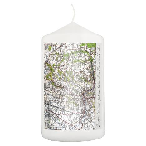 Personalised 1945 - 1948 New Popular Map Pillar Candle  £10.79