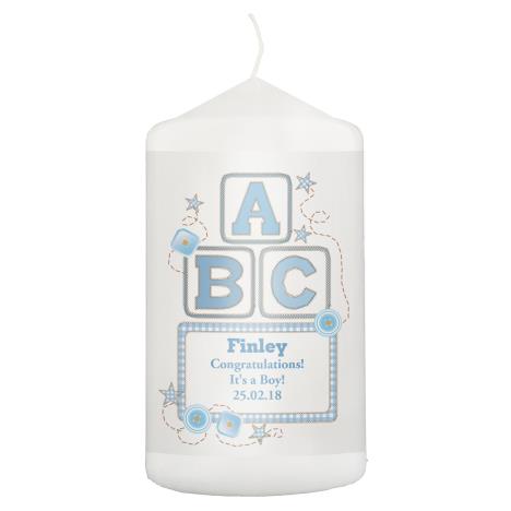 Personalised Blue ABC Pillar Candle  £8.99