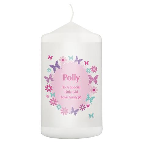 Personalised Butterfly Pillar Candle  £8.99