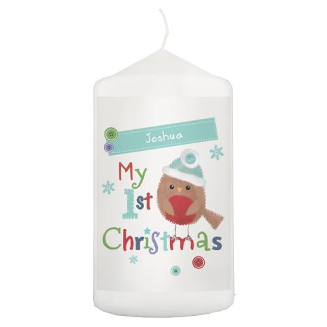 Personalised Felt Stitch My 1st Christmas Pillar Candle  £8.99