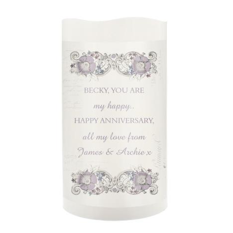 Personalised Floral Spiral LED Candle  £8.99