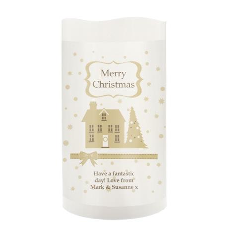 Personalised Festive Village LED Candle  £13.49