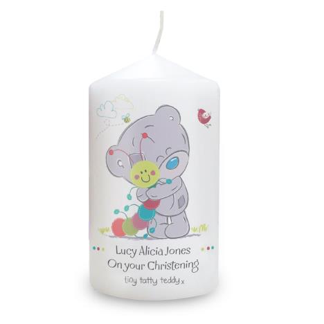 Personalised Tiny Tatty Teddy Cuddle Bug Pillar Candle  £9.89