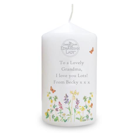 Personalised Country Diary Wild Flowers Pillar Candle  £9.89
