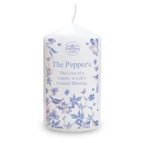 Personalised Country Diary Blue Blossom Pillar Candle  £9.89