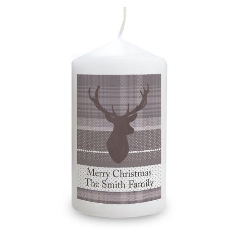 Personalised Highland Stag Pillar Candle