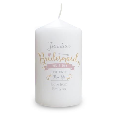 Personalised I Am Glad Bridesmaid Pillar Candle  £11.69