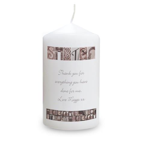 Personalised Affection Art Any Message Pillar Candle  £8.99