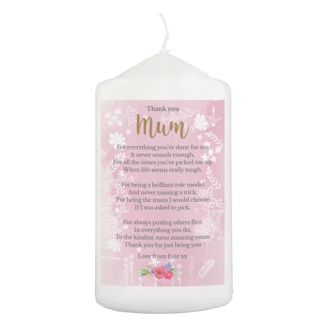 Personalised Floral Watercolour Pillar Candle  £8.99