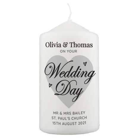 Personalised On Your Wedding Day Pillar Candle