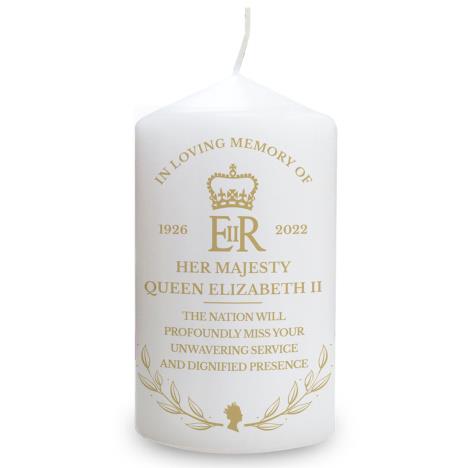 Personalised Queens Commemorative Wreath Pillar Candle  £11.69