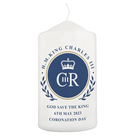 Personalised King Charles III Coronation Commemorative Pillar Candle  £11.69