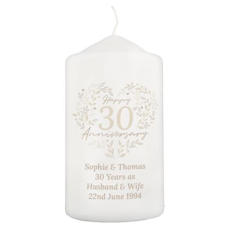 Personalised 30th Pearl Wedding Anniversary Pillar Candle  £11.69