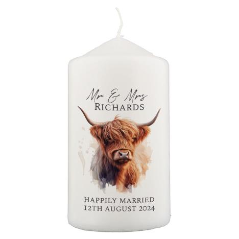 Personalised Highland Cow Pillar Candle  £11.69