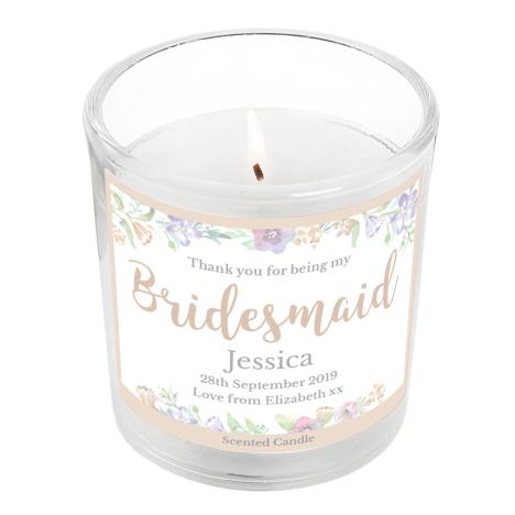 Personalised Bridesmaid Floral Watercolour Wedding Jar Candle  £8.99